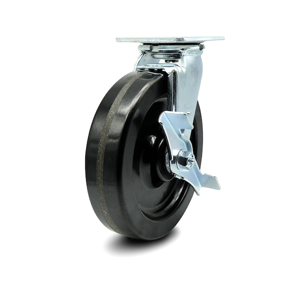 8 Inch Phenolic Swivel Caster with Ball Bearing and Brake